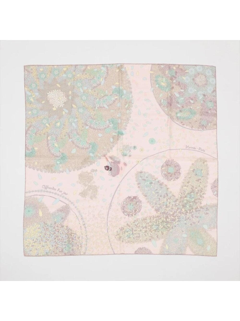 Hermes Carre 90 Offrandes D'un Jour Flower Offering Silk 100% Scarf